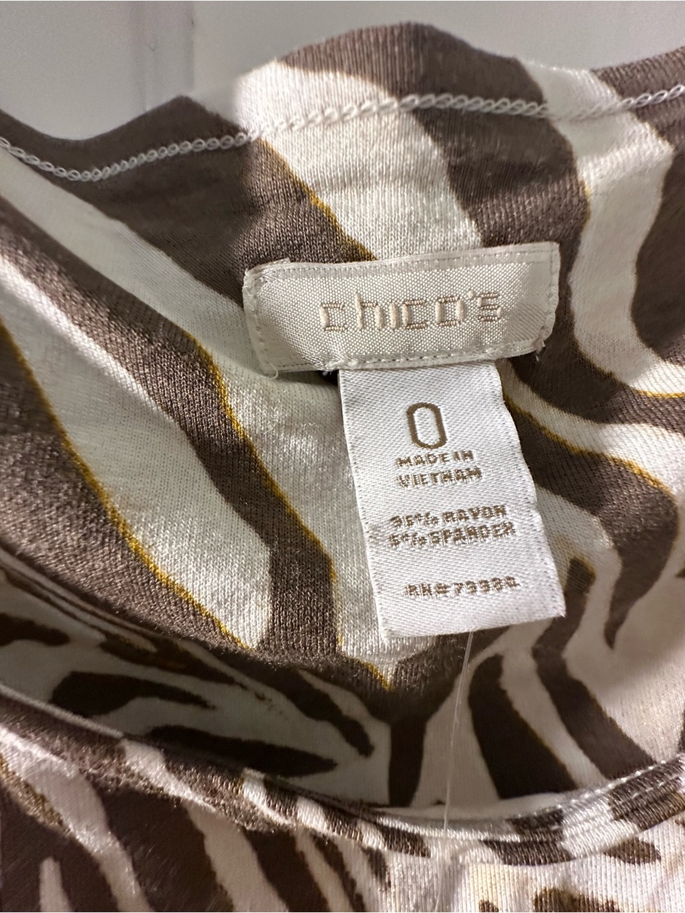 Chicos Zebra-Print Shell Top with Yellow Floral Accent - Picture 4 of 6